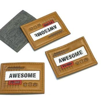 картинка Нашивка под кожу Awesome 4,5*3,5см коричневый от магазина Ютекс