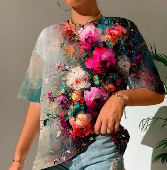 картинка Кулирная гладь Яркие розы от магазина Ютекс