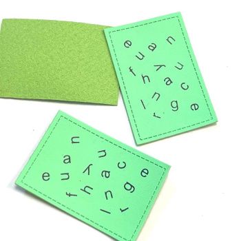 картинка Нашивка под кожу Веселые буквы мятный 6*4см от магазина Ютекс