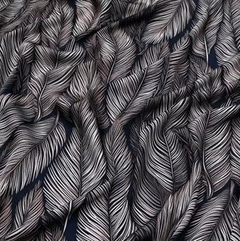 картинка Шелк искус 8570/101286 Перо беж на черном от магазина Ютекс