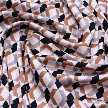 картинка Шелк искус 8570/101124 Геометрия беж с черным от магазина Ютекс