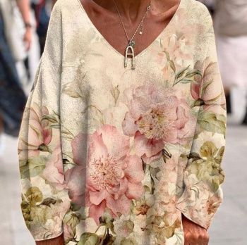 картинка Футер 2-х нитка Акварельные цветы ( купон 75 см ) от магазина Ютекс