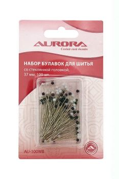 картинка Булавки портновские Aurora со стек.головкой, чёрно-белые, 100 шт 0,55 мм, AU-100WB от магазина Ютекс
