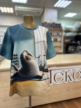 картинка Кулирная гладь Кот спортсмен ( купон 70 см ) от магазина Ютекс