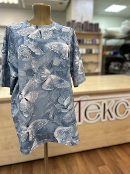 картинка Кулирная гладь Голубые бабочки от магазина Ютекс