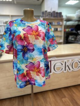 картинка Кулирная гладь Яркие цветы от магазина Ютекс