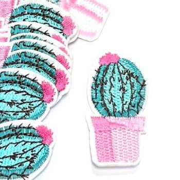 картинка Термоаппликация "Кактус в розовом горшке" 5*3см от магазина Ютекс