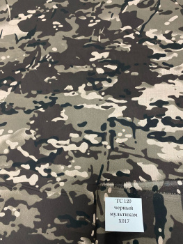 картинка Ткань Т/С 120 КМФ принт черный мультикам Х017 от магазина Ютекс