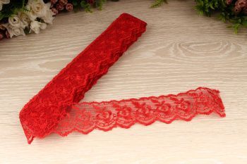 картинка Кружево капрон 45 мм красный упак 9,1 м от магазина Ютекс