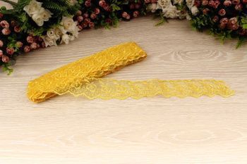 картинка Кружево капрон 45 мм желтый упак 9,1 м от магазина Ютекс